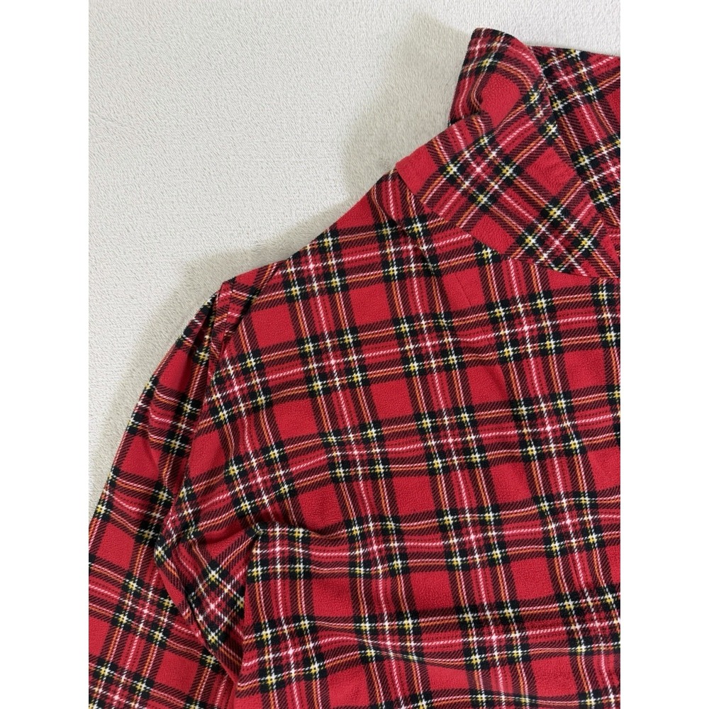Tommy Hilfiger Bathrobe One Size Red Tartan Plaid Belted Lounge Robe - Picture 4 of 16